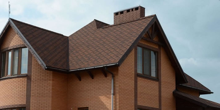 Гибкая черепица, ROOFSHIELD (РОССИЯ), КОЛЛЕКЦИЯ МОДЕРН ФЕМЕЛИ,коричневый с оттенением